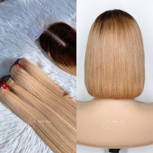 "Pelucas de encaje frontal completo de extensiones de cabello humano superdoble recto de hueso vietnamita de color personalizado" - Product Image 3