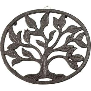Sous-plat en métal résistant à la chaleur, design Arbre de Vie, finition argentée, en aluminium, pour table à manger et comptoir de cuisine - Product Image 6