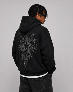 Sweat à capuche en strass, design luxueux en cristal, mélange de coton doux, style tendance pour la vente au détail, logos personnalisés disponibles, vente en gros, OEM - Product Image 3