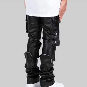 Pantalon en cuir de vachette sur mesure à prix de gros pour hommes – Pantalon décontracté en cuir de vachette véritable pour hommes, le plus vendu - Product Image 5