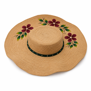 Sombrero Panamá Unisex Personalizado con Estampado Floral Serigrafiado, para Viajes, Playa, Fiestas, con Lazo de Flores, para Adultos, Venta al Por Mayor - Product Image 3