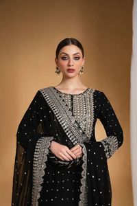 Tenue de soirée moderne pour femmes, robes de soirée, vêtements pakistanais traditionnels en 3 pièces, broderie, design personnalisé - Product Image 5