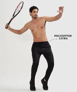 Ensemble d'échantillons de tissus mélangés pour bas de sport homme coupe slim, pantalons de course et de sport pour la gym, en Poly Coton Lycra (280 GSM) - Product Image 1