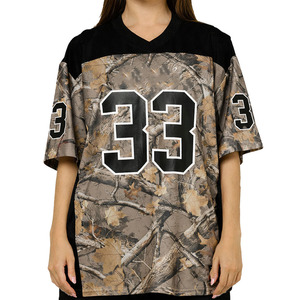 Camiseta de Fútbol de Camuflaje para Mujer, Cuello en V, Manga Corta, Número 33, Impresión Sublimada, Prenda Deportiva Transpirable de Poliéster - Product Image 1