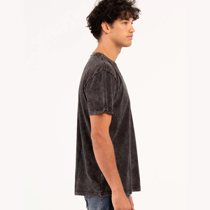 T-shirts en coton lavé 100 % de haute qualité pour hommes, vente en gros, poids lourd, respirants, séchage rapide, coupe classique avec option OEM - Product Image 4
