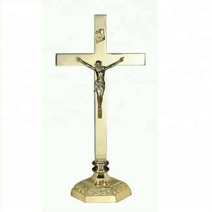 Crucifijo de metal para ataúd, cruz de Jesús para cementerio, crucifijo solar para ataúd, hecho de metal, para bendición de obispos - Product Image 1