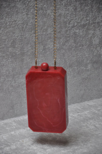 Indian Handmade Red Resin Clutch Bag for Women Luxury Evening Party <b>Wedding</b> Designer Hard Case Purse with Statement Knob - Product Image 4