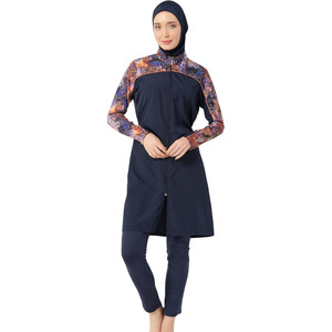Nouvel Arrivage – Burkini 2 Pièces Femme à Fermeture Éclair Frontale et Coupe Haute, en Spandex/Polyester, Maillot de Bain Printemps Imprimé Séchage Rapide - Product Image 5
