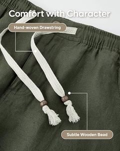 Men's Cotton Drawstring <b>Shorts</b> Casual <b>Knee</b> <b>Length</b> Athletic <b>Shorts</b> with Pockets for Gym Running Everyday Wear - Product Image 5