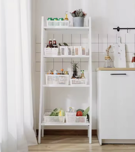 OEM/ODM Vietnam 4 Shelf Plastic Ladder Storage <b>Rack</b> Multi Purpose Kitchen Organizer Customized Color - Product Image 1