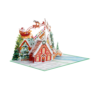 Tarjeta 3D Pop-Up de Papá Noel y Árbol de Navidad, Premium, 13x18cm, Artesanía, Feliz Navidad, Agradecimiento, Manualidades de Papel, Exportador - Product Image 2