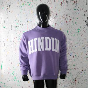 Sudadera Morada con Cuello Alto 100% Blanca con Apliques Bordados, Sudadera de Cuello Ancho URBAN PRODUCTIONS - Product Image 1