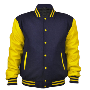 Chaqueta Varsity Personalizada para Hombre y Mujer, Abrigo Térmico de Invierno de Lana y Cuero, Forro 100% Poliéster, Opciones de Tallas Grandes en Cantidad al por Mayor - Product Image 1