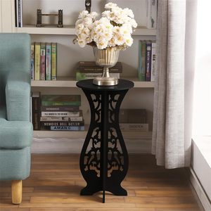 <b>Round</b> End <b>Tables</b> Living Room, Narrow Night Stands <b>Round</b> <b>Side</b> <b>Table</b> for Bedrooms, Antique Carved Coffee <b>Table</b> - Product Image 1