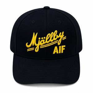 Gorra Snapback de 6 Paneles Mjällby AIF Unisex, Gorra de Béisbol Bordada, Ajustable, Estilo Casual, Azul Marino con Logotipo Amarillo - Product Image 4