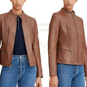 เสื้อแจ็คเก็ตหนังผู้หญิงแบบคอตั้ง คุณภาพสูง ระบายอากาศได้ดี รับสกรีนโลโก้ตามสั่ง - Product Image 6