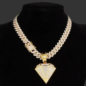 Chaîne maille cubaine Miami en argent sterling 925, sertie de 2 rangs de moissanite VVS de 14 mm, certifiée IGI, écologique, style Hip Hop, montres UK - Product Image 1