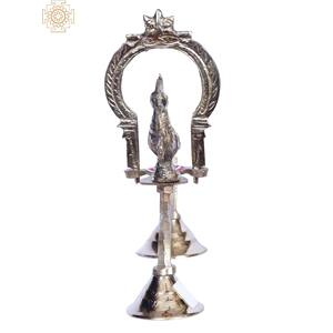 Artículo hecho a mano de latón de 8 pulgadas Shodash Upachara Peacock para decoración del hogar hecho en India - Product Image 2