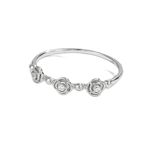 DEF Color VS VVS Clarity Round Lab Diamond Stackable Ring 10K 14K Solid Gold Minimalist Designer Flower Ring Engagement Ring - Product Image 5