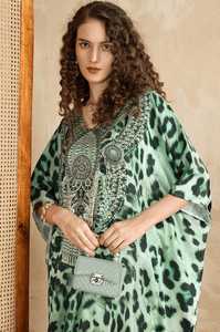 Hot Sale Designer Turkish Style <b>Kaftan</b> Women Polyester Handmade Batwing Sleeves V Neck Regular Fit Flared Hem Spring/Autumn - Product Image 5