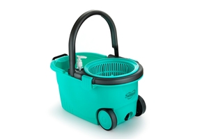 Juego de cubo de limpieza de pisos con mopa giratoria de plástico duradero, sistema de mopa giratoria, fácil de escurrir, herramienta de limpieza doméstica. - Product Image 5