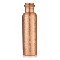 Bouteille en cuivre de qualité supérieure pour l'hydratation quotidienne, réutilisable, d'inspiration traditionnelle, avec une finition métallique élégante
