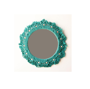 Bedroom Decor Handmade Woven Frame <b>Boho</b> Artillery Bohemia Indoor Decorative Macrame Mirror <b>Wall</b> <b>Hanging</b> - Product Image 2