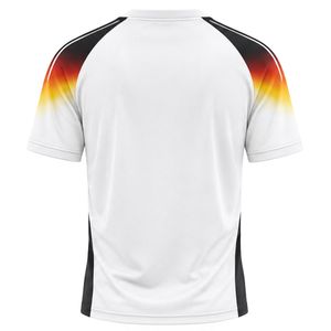 เสื้อฟุตบอลชายสีขาวดำแบบซับลิเมชั่นสั่งทำพิเศษ แขนสั้น พิมพ์ลายดิจิทัล ชุดกีฬามืออาชีพ น้ำหนักเบา - Product Image 2