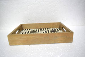 High Quality Wholesale Customized Resin & Mango Wood Serving Tray for Tea Serving Tray For <b>Hotel</b> & <b>Restaurant</b> <b>Supplies</b> - Product Image 4