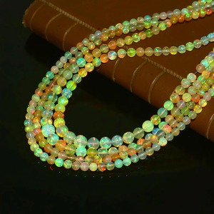 Perles d'opale Welo éthiopienne de 8 mm, lisses, jaunes, certifiées par un tiers, pierres précieuses naturelles, brin pour la fabrication de bijoux, modèle AA-786-Mehrajudin - Product Image 2