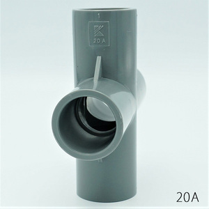 Conector Cruzado de PVC de 4 Vías y 20A para Tratamiento de Agua Kansaikako, para Ramificación de Tuberías, Hecho en Japón, Modelo KJ-026-020 - Product Image 2