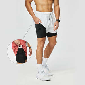 Men's Double <b>Layer</b> Fitness Shorts Men Fitness Gym Training 2 in 1 Sports Shorts Quick Dry Workout Jogging Double Deck Summer - Product Image 6