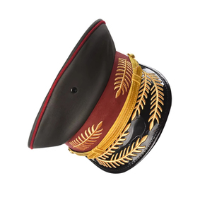 หมวกปักลายใบโอ๊คสีทองด้วยมือ พร้อมปีกหมวกและอุปกรณ์เสริม ผู้ผลิตหมวกปีกใบโอ๊คคู่ - Product Image 4