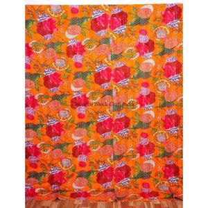 Hot Stylish Traditional hand block Style Hand Block Printed 100% Organic Cotton Kantha <b>Quilt</b> Twin Size India Style on wholesale - Product Image 1