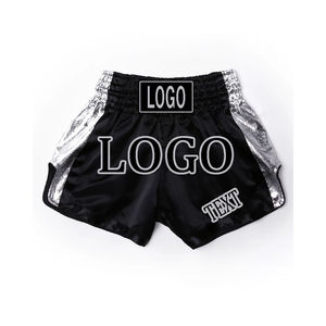 Shorts de boxe personnalisés avec logo OEM, pour hommes, Muay Thai, impression numérique unie, prix d'usine - Product Image 3