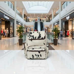 Fashion Cowhide Leather Hair On Backpack Travel Laptop Rucksack Vintage School Bag Handmade Durable LHBP-0031 - Product Image 5