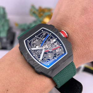 High End Luxury 6702 Men <b>Watch</b> With White Barrel Shaped Case Yellow Fabric Strap Top Tier <b>Mechanical</b> <b>Watch</b> Luminous Sports <b>Watch</b> - Product Image 3