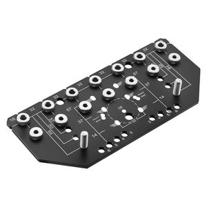 Piastra di perforazione 2-in-1 per cerniere a perno da scaffale, per punte da trapano da 1/4 e 3/16 pollici, in lega di alluminio, per fori di cerniere di mobili e ferramenta per armadietti - Product Image 4