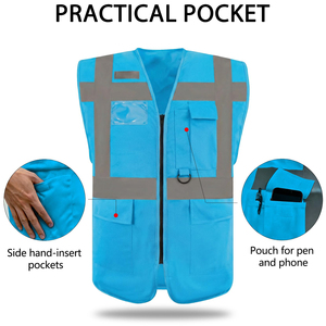 Industrial Safety Vest High Vis Reflective Strips Factory <b>Workers</b> Warehouse Operations Site Security Uniform Protective Gear - Product Image 2