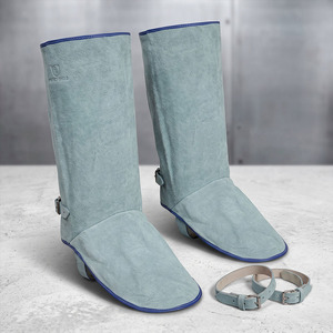 Cowhide Split <b>Leather</b> Industrial Safety Welding <b>Shoe</b> <b>Protectors</b> CE Certified 500-1000C Heat Resistance Fire Proof SAFETY - Product Image 4