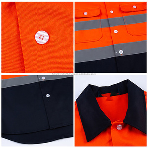 Ropa de trabajo de alta visibilidad Uniforme de seguridad de manga larga con cintas reflectantes Traje DE SEGURIDAD Ropa de trabajo protectora de la mejor calidad para hombres - Product Image 6