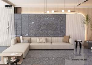 Baldosa de Porcelana con Efecto Mármol Blanco de 600x1200 mm – Baldosa de Gran Formato de Alto Brillo para Piso y Pared - Product Image 2