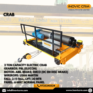 INOVIC CRM 2 Ton Industrial Electric EOT Crane Crab Machine | Heavy Duty Double Girder Motorized Trolley for Overhead Material - Product Image 3