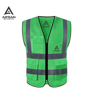 Chaleco de Seguridad Reflectante de Alta Visibilidad Aifran, Chaqueta de Trabajo Resistente al Viento con Múltiples Bolsillos para Construcción - Product Image 4