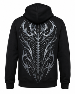 Removable Armor Cyber /Gothic Prints Motorcycle Hoodie with CE Approved Removable <b>Protectors</b> Polyester/Cotton Quick Dry Unisex - Product Image 1