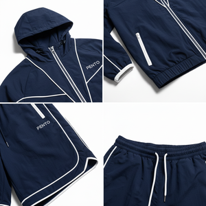 2025 Unisex Nylon <b>Wind</b> <b>Breaker</b> Tracksuit Custom Made Men Set Zip up Reflective Two Piece Windbreaker Men Tracksuits Short Set - Product Image 4