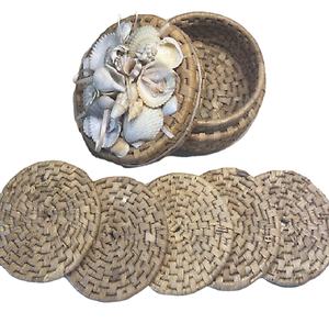 Sous-verres en rotin brun pour tasses à thé Nouveau design Meilleure vente Sous-verres en verre de cuisine élégants à taille personnalisée pour un usage quotidien - Product Image 1