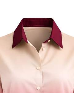 Chemise boutonnée à manches longues pour femme, dégradé beige à bordeaux, style décontracté pour le bureau, fabrication sur mesure, vêtements OEM personnalisés - Product Image 5