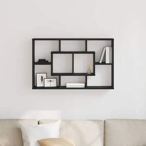 ชั้นวางของติดผนังไม้โอ๊คดำ ขนาด 33.46 x 6.30 x 20.67 นิ้ว ดีไซน์ทันสมัย - Product Image 4