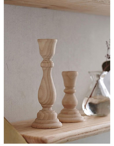 Porte-bougies non finis, porte-bougies classiques en bois non peint de style rétro, décorations de mariage 6,88 x 2,48 / 1,96 - Product Image 6